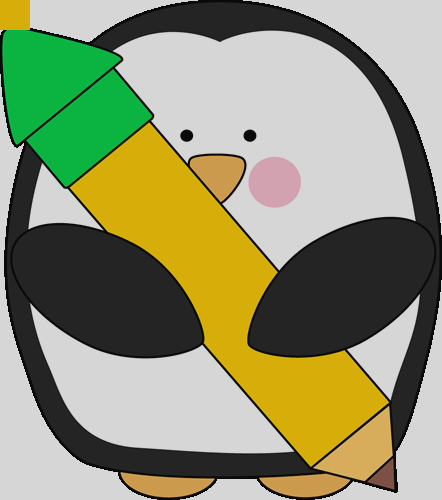 Penguin Clip Art Cute Clipart Writing - Penguin Clip Art Cute Clipart Writing (442x500)