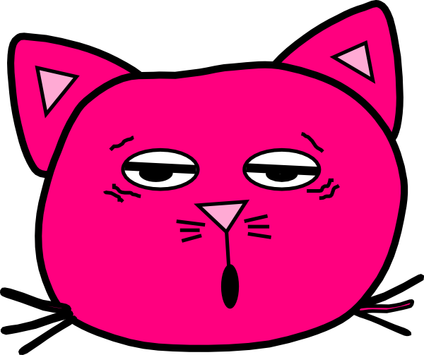 Tired Pink Clip Art At Clker - Sad Blue Cat (600x503)
