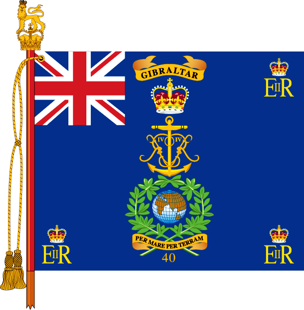 Regimental Colour Of 40 Commando Royal Marines - Royal Marines Regimental Colours (609x620)