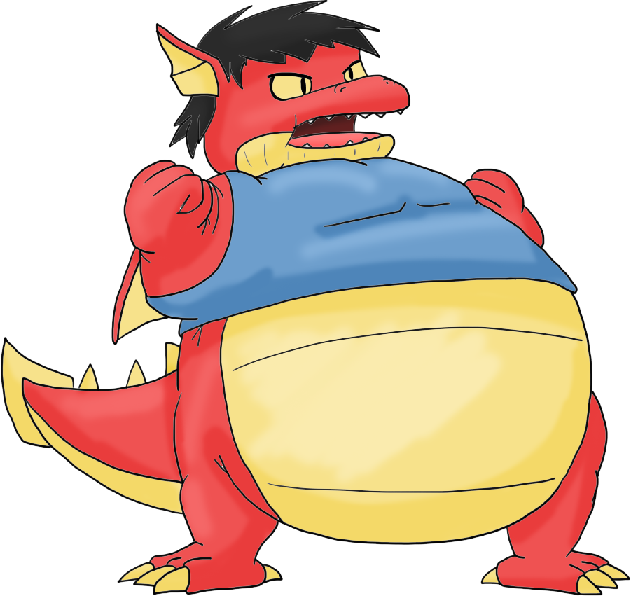 Dan The Fat Red Dragon By Capo16 By Juacoproductionsarts - Fat Red Dragon (901x851)