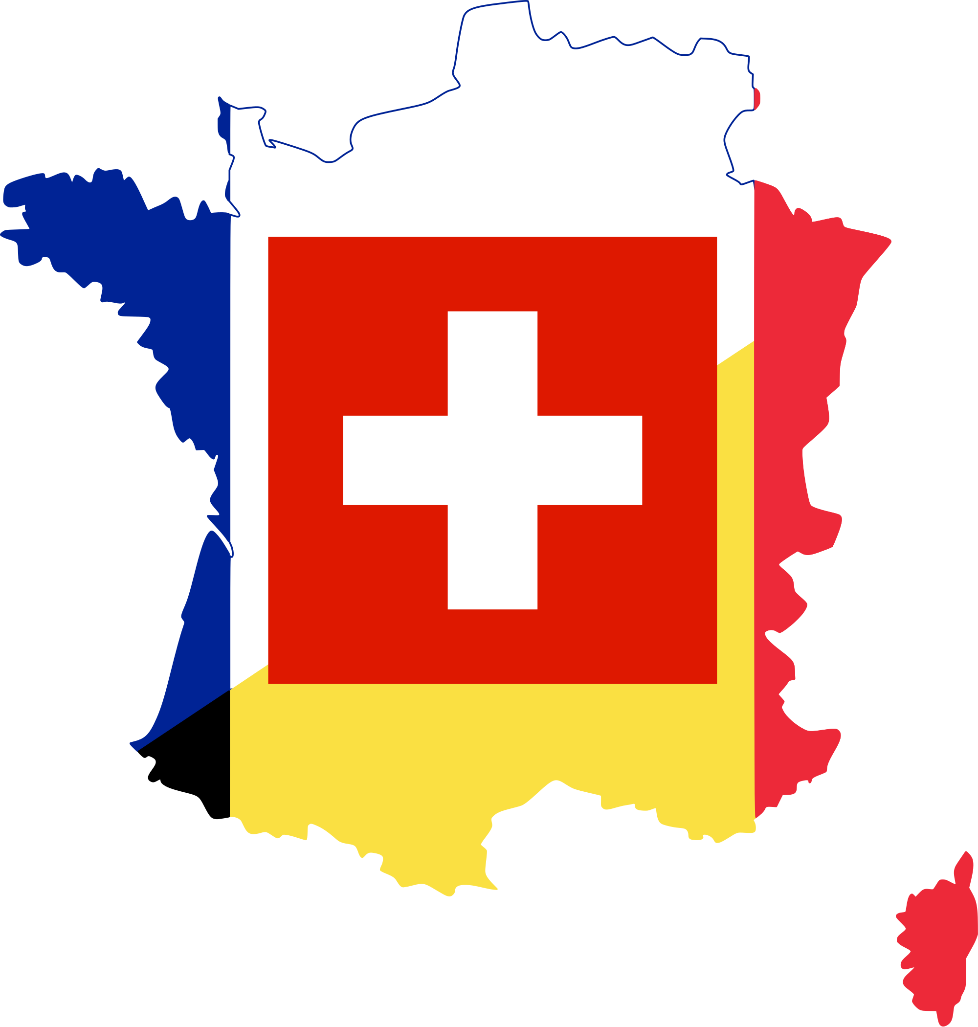 Open - French Language Flag And Map Note Cards (pk Of 10) (2000x2100)