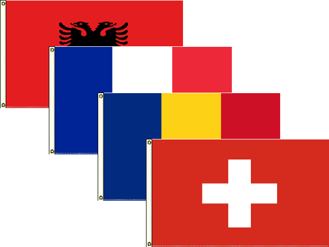 Albania, France, Romania And Switzerland Flag Pack - Group A Euro 2016 Flags (640x480)