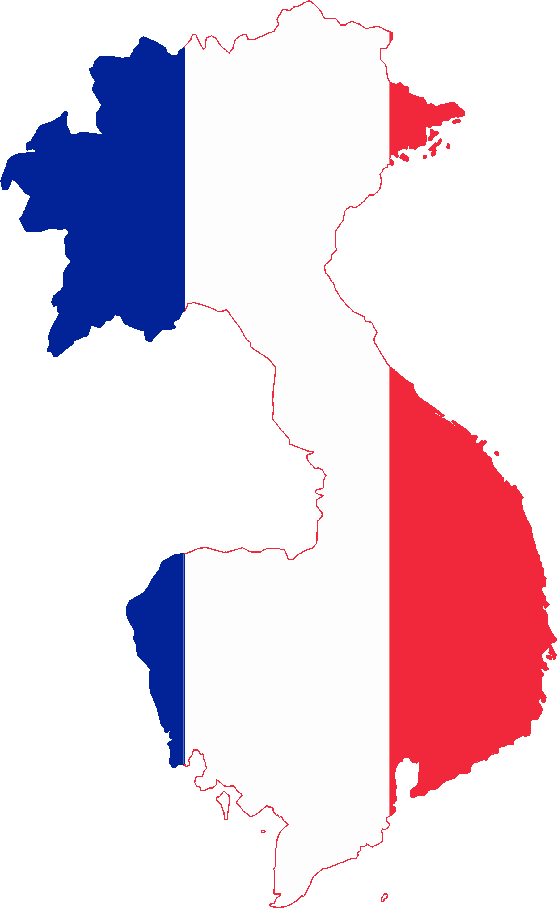 Flag Map Of French Indochina 1887-1954 - Vietnam War Clipart (2000x3049)