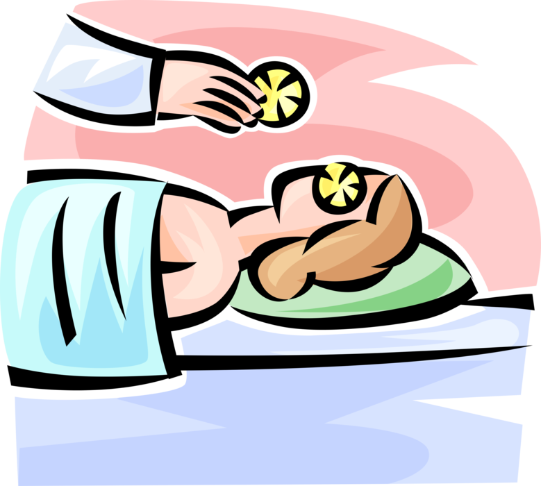 Vector Illustration Of Relaxing At Spa With Facial - Vector Illustration Of Relaxing At Spa With Facial (779x700)
