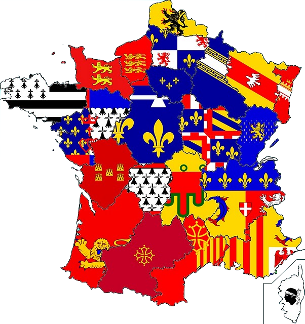 Flag Map By Britannialoyalist - Regional Flags Of France (602x640)