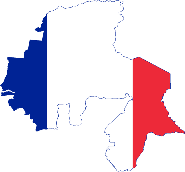 Flag Map Of French West Africa And North Africa - Map Of French West Africa (644x599)