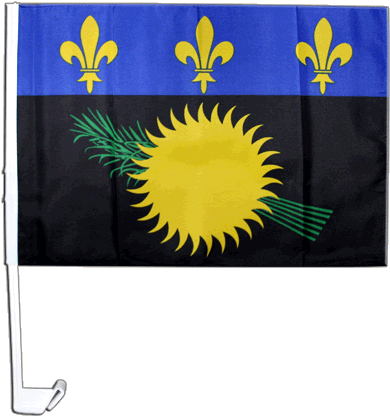France Guadeloupe Car Flag - Флаг Гваделупы (400x428)