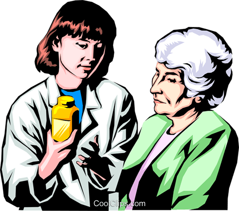 Woman With Prescription Royalty Free Vector Clip Art - Cartoon (480x423)