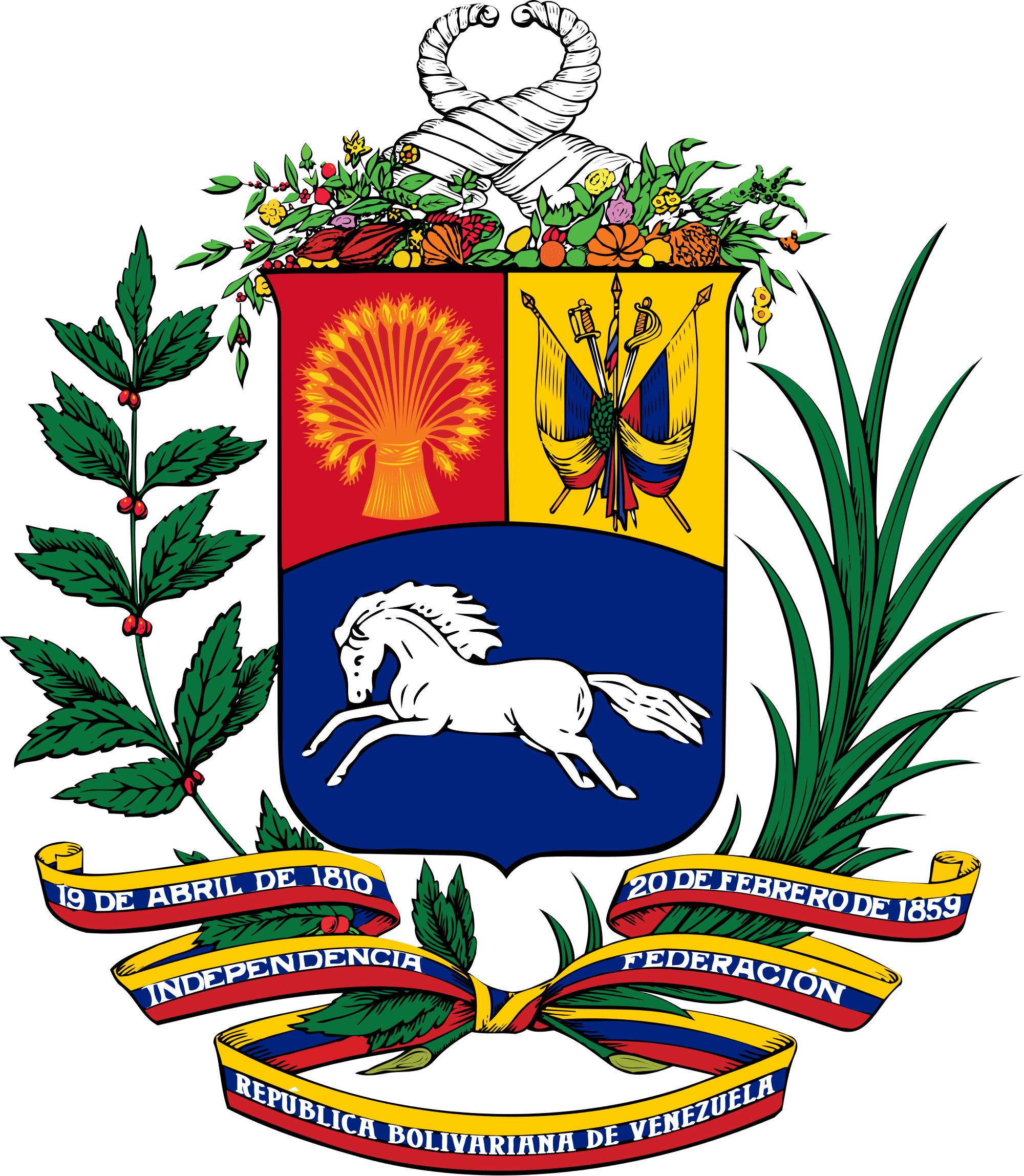 Printable Ecuador Flag Colors Meaning With - Venezuela Coat Of Arms (2000x2297)