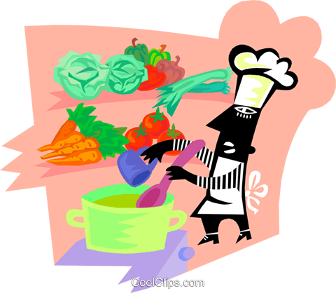 Chef With Fresh Ingredients For A Soup Royalty Free - Chef With Fresh Ingredients For A Soup Royalty Free (480x418)