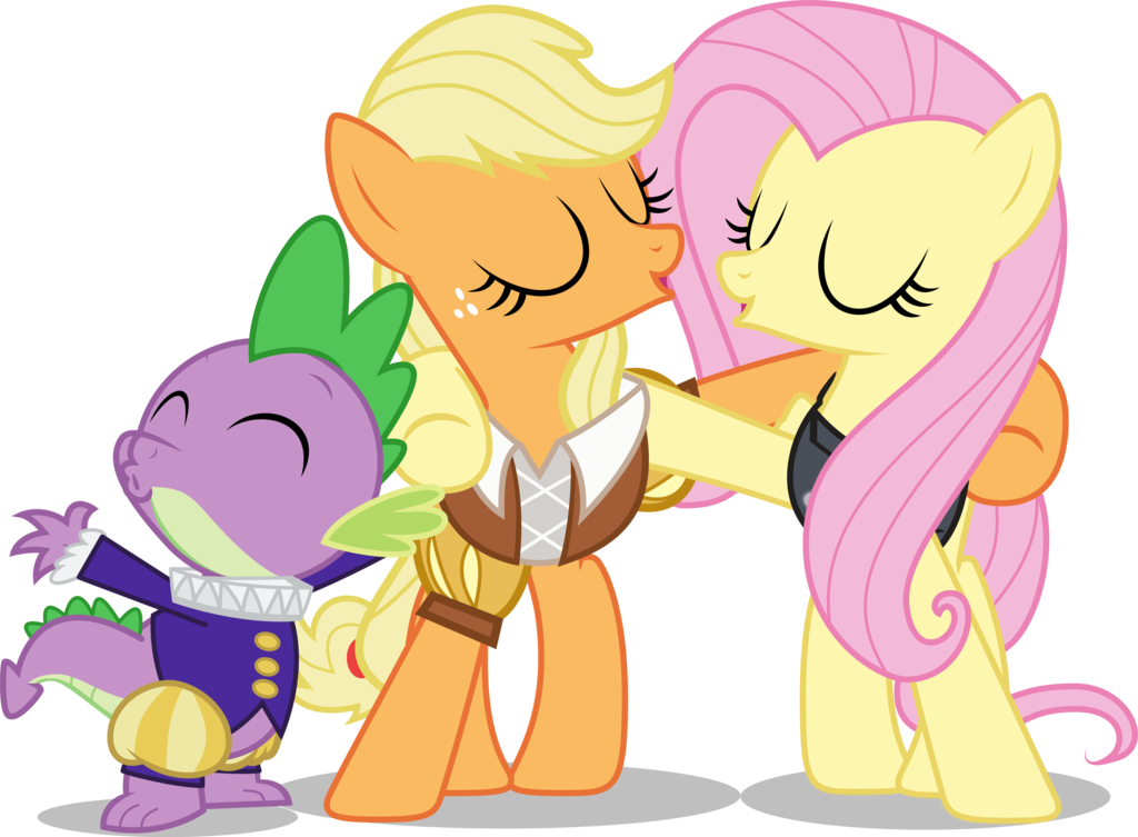 Fluttershy Rainbow Dash Pony Cartoon Mammal Yellow - My Little Pony Fluttershy And Applejack (1024x753)