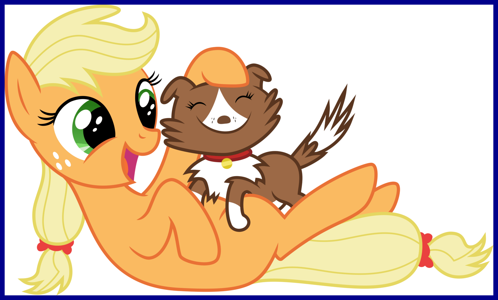 Dog Cartoon 3 Legged Dog Cartoon Best My Little Pony - Applejack And Her Dog (1630x984)