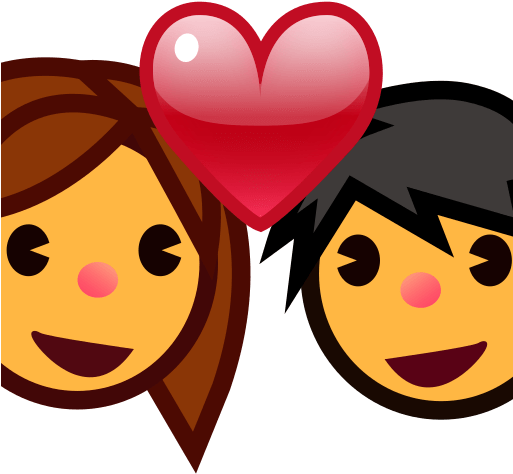 Couple With Heart Emoji - Couple Smiley Png (512x512)