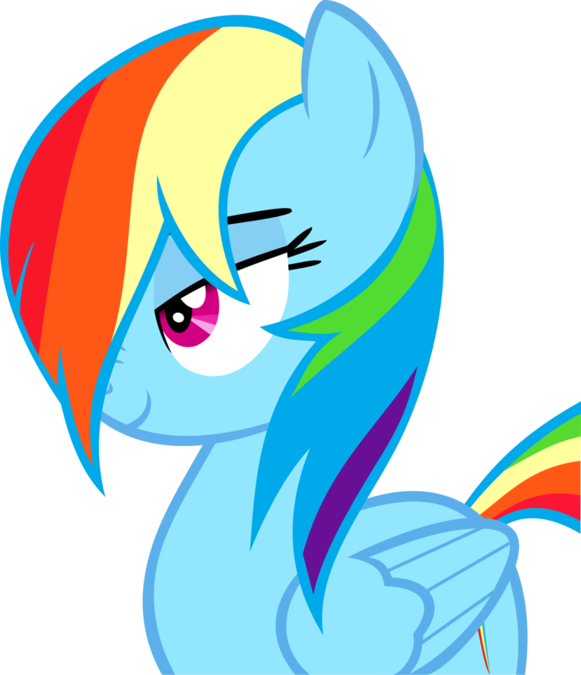 Rainbow Dash Flat Mane By Orbitalxd - Rainbow Dash Hey There (829x964)