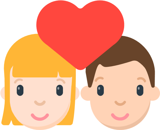 Couple With Heart Emoji - Emoji Casal (512x512)