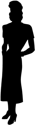 Woman Reading Newspaper Silhouette - 1940 Silhouettes (150x440)