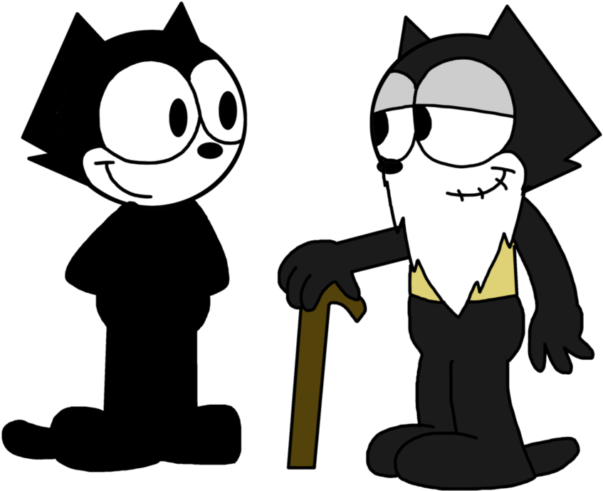 Felix With His Grandfather By Marcospower1996 - Cartoon (894x894)