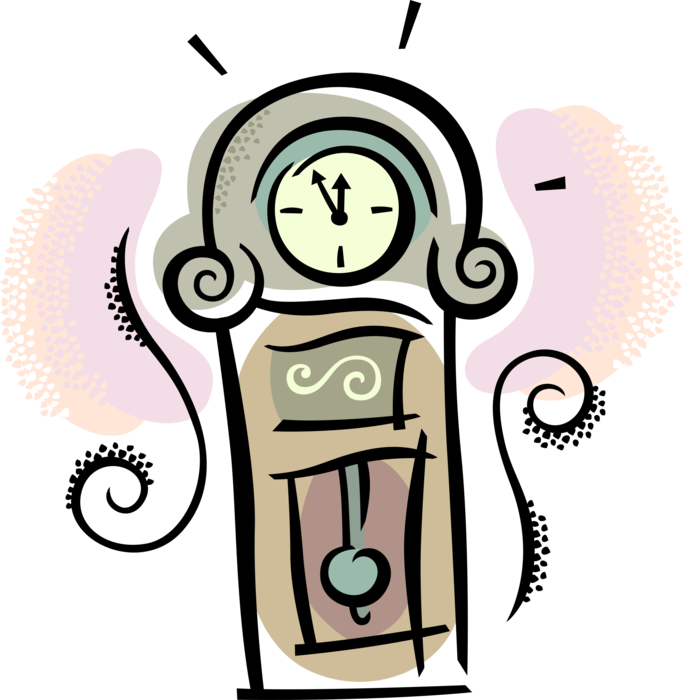 Vector Illustration Of Grandfather Or Longcase Pendulum - Clip Art (683x700)