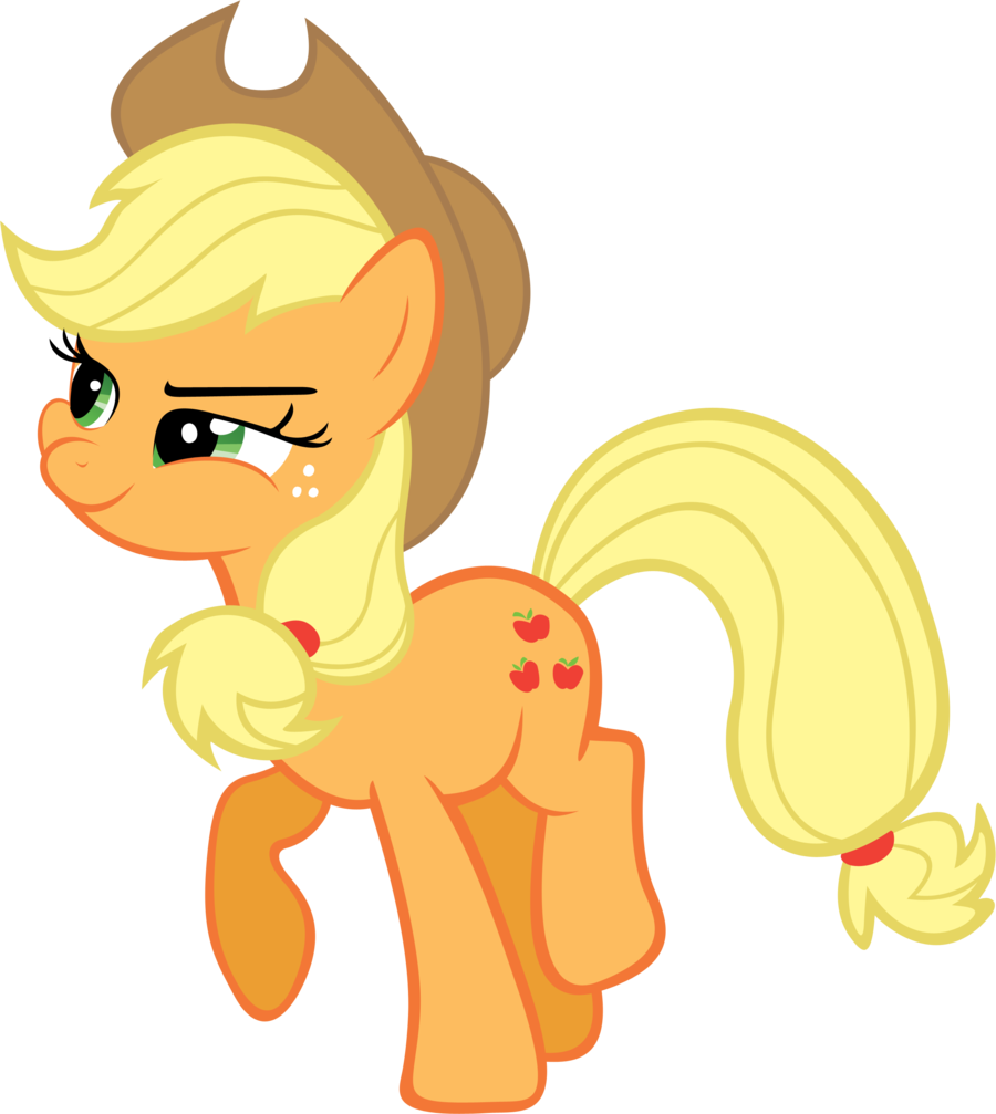 Applejack Eating An Apple By - My Little Pony La Magia (900x1007)