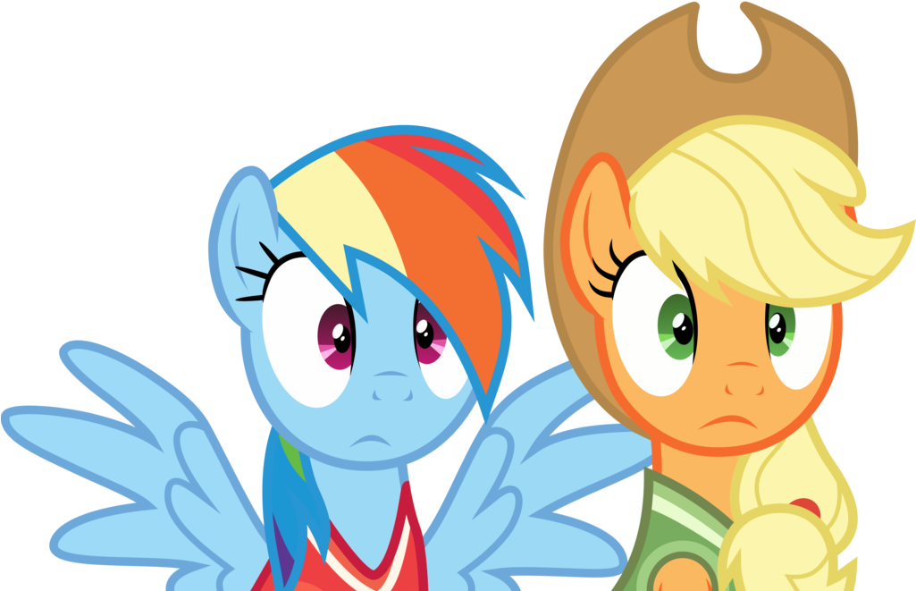 Shocked Rainbow Dash And Applejack By Uponia On Deviantart - Rainbow Dash And Applejack Shocked (1024x671)