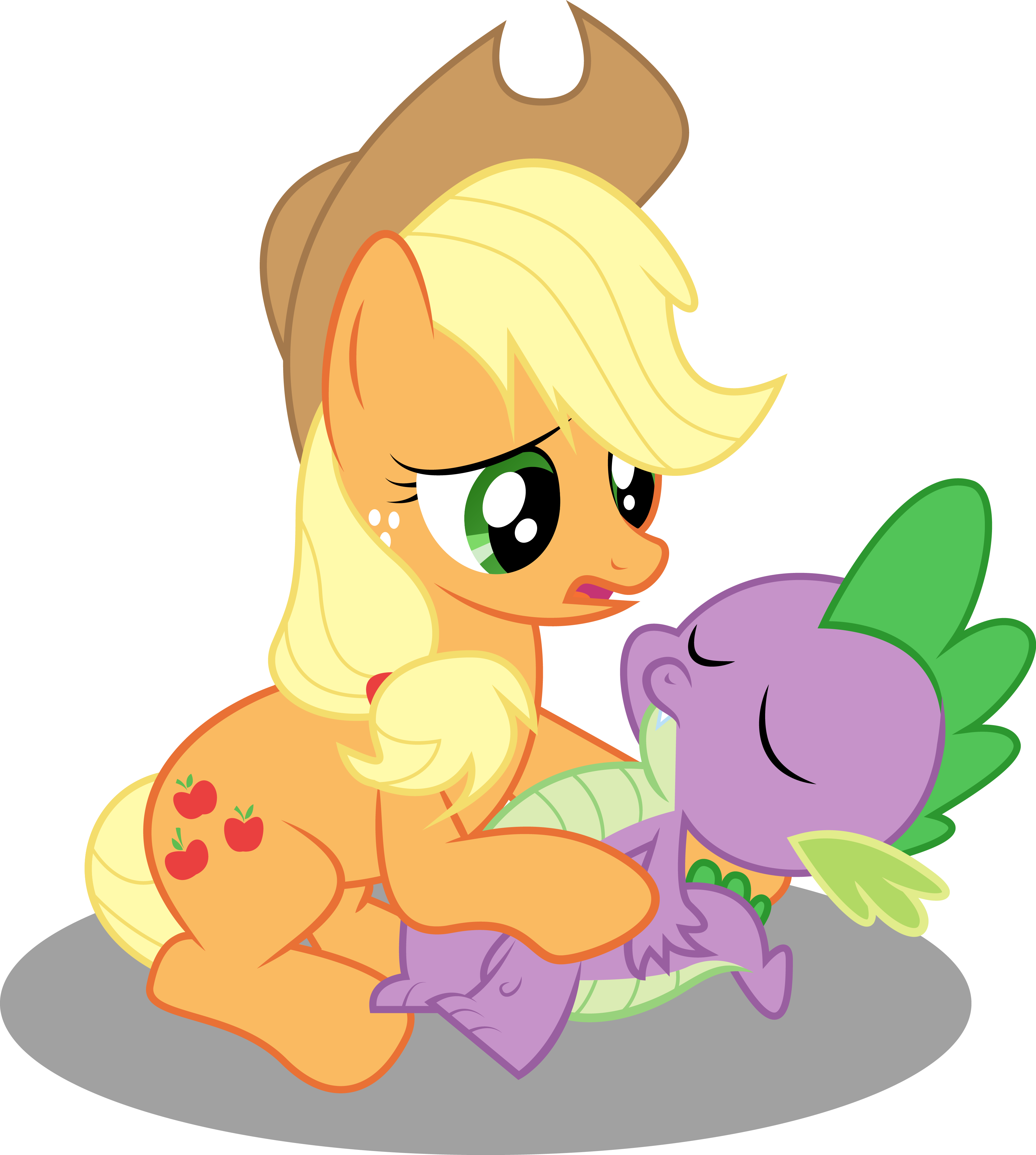Applejack And Spike By Paulysentry Applejack And Spike - My Little Pony App...