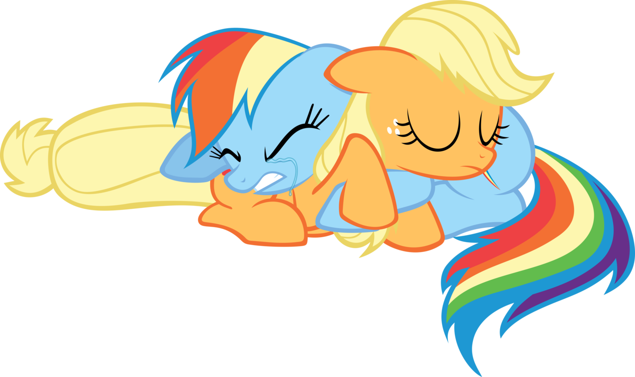 A Solemn Summer Night - Rainbow Dash And Applejack Vector (1280x760)