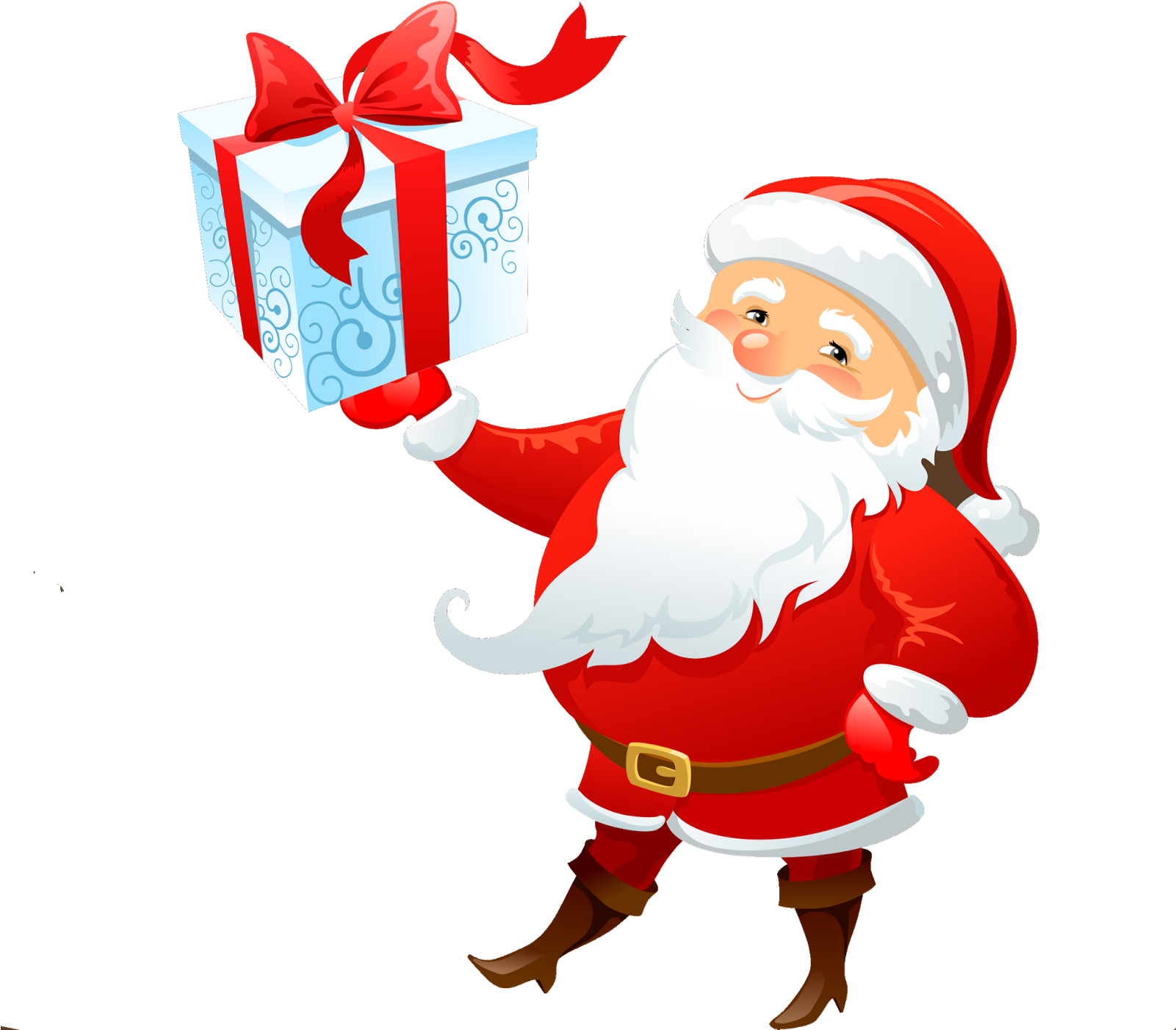 Santa Claus Transparent Image - One Size Christmas Santa Claus Distributed Gifts Print (1600x1492)