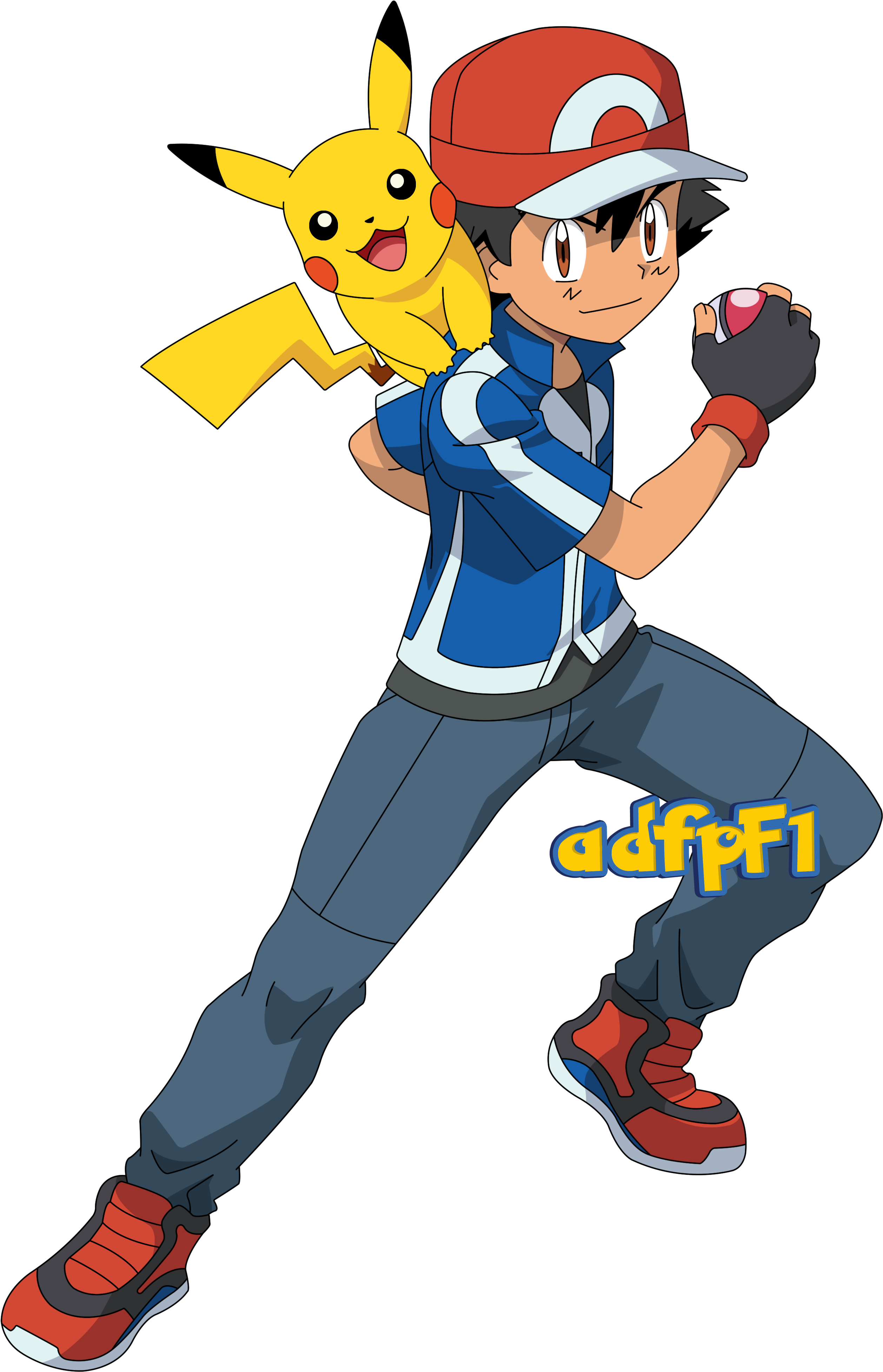 Ash Y Pikachu (01) By Adfpf1 - Pokemon X And Y Ash (2616x4000)