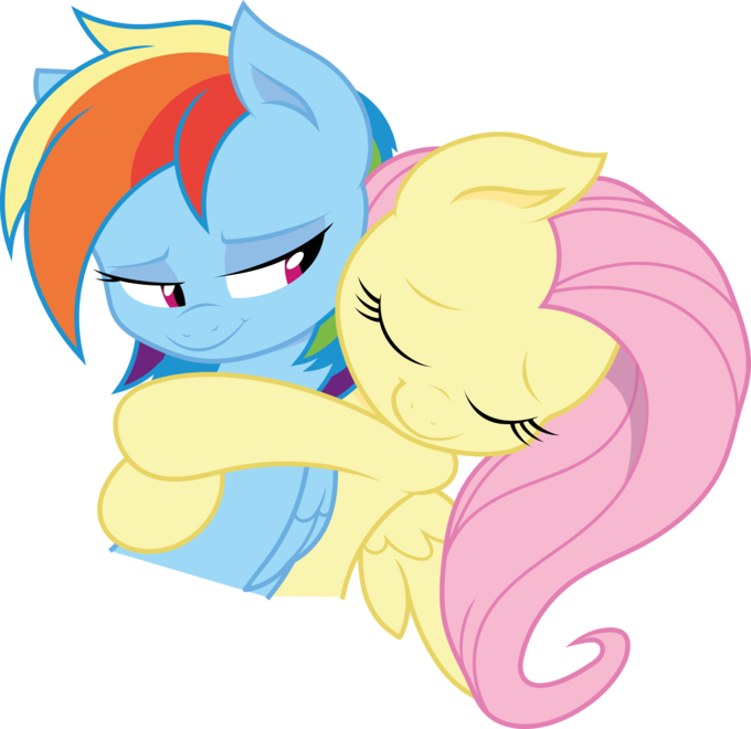 Rainbow Dash Fluttershy Rarity Applejack Pony Cartoon - My Little Pony Hug (900x873)