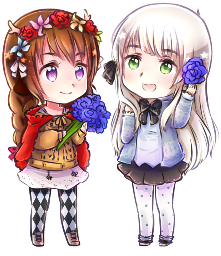 Anime Chibi Best Friends Forever Download - Cặp Đôi Bạn Thân Anime Chibi (500x527)