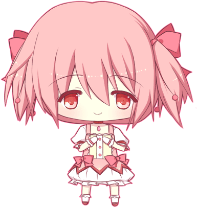 Kaname Madoka By Peachycandy - Cute Anime Gif Png (500x453)