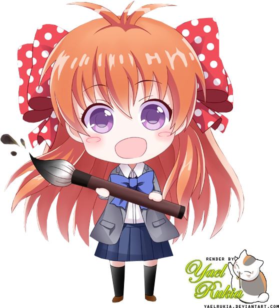Render-sakura Chiyo Chibi By Yaelrukia - Gekkan Shoujo Nozaki Kun Chiyo Chibi (647x632)