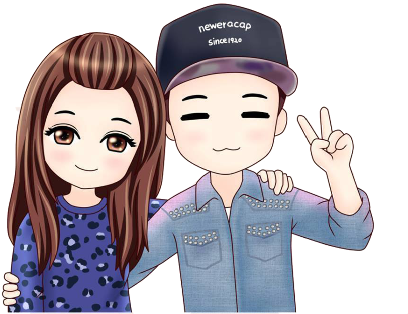 Monday Couple Chibi Png By Minhoonie On Deviantart - Couple Cartoon (900x707)