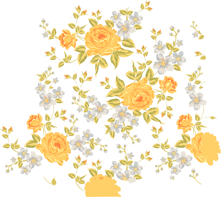 Floral Design Flower - Yellow Flower Pattern Png (920x820)