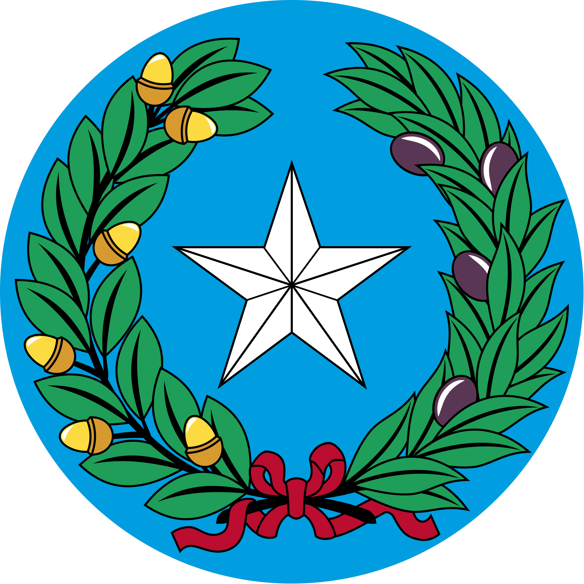 Coat Of Arms Of The Republic Of Texas - Texas Symbol (2000x2000)