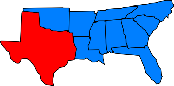 Gallery For Capital Of Southeast Us Map Clipart - Republican And Democratic States (600x297)