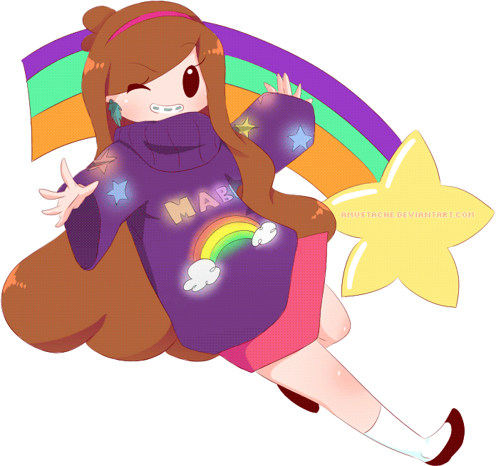 Mabel Pine's Sweaters By Piketta - Mabel Gravity Falls Gif Anime (800x800)