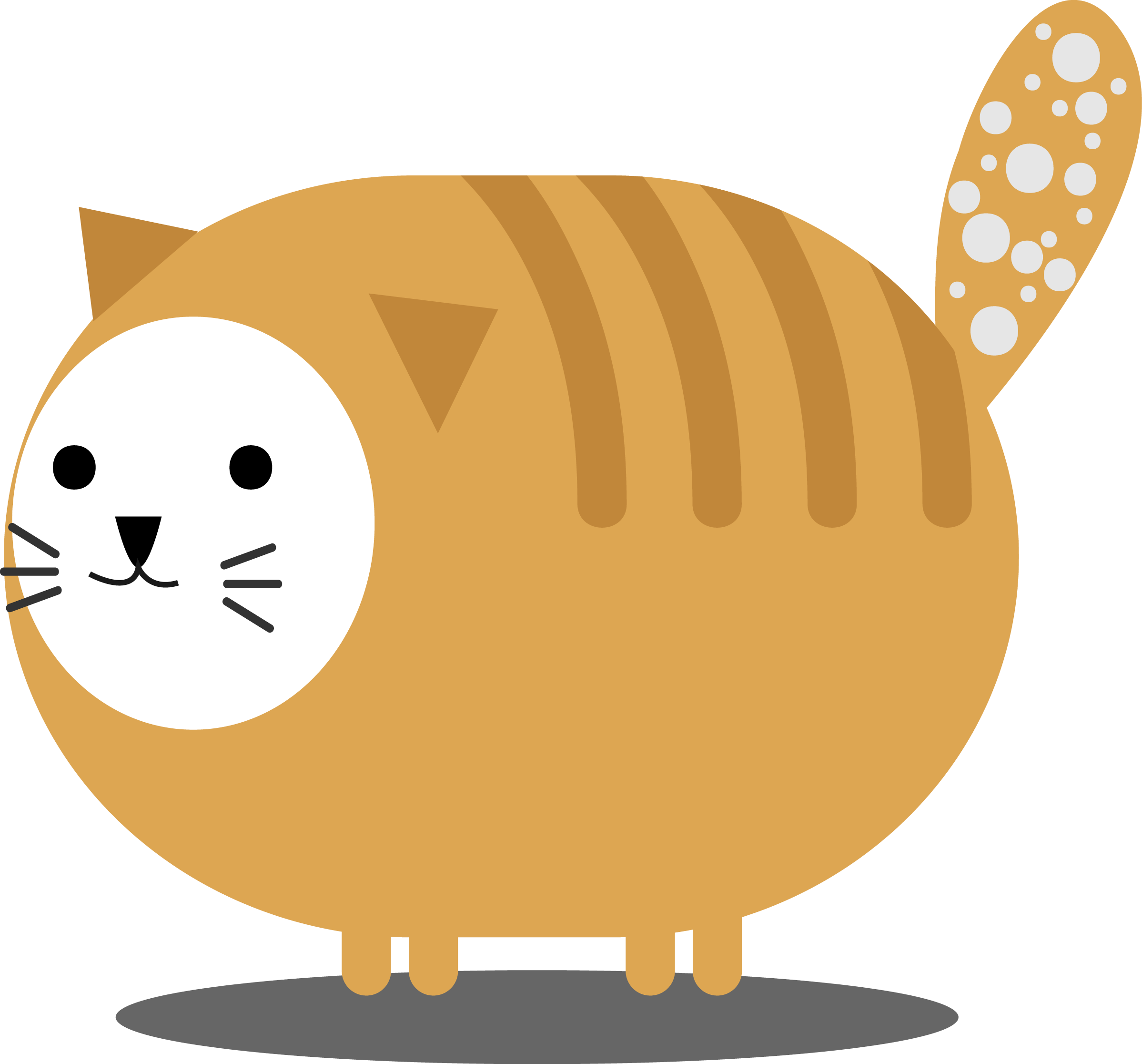 Whiskers Cat Tiger Clip Art - Fat Cat Icon (2397x2232)