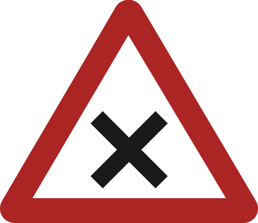 Download - Two Way Traffic Across A One Way Road Sign (833x720)
