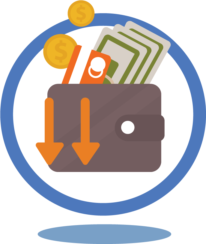 No Need To Carry Cash, Lower Fee - Pictogram (1024x1024)