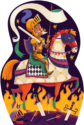 Jigsaw Puzzle Don Quixote Djeco Paris - Djeco Silhouette Jigsaw Puzzle 36 Piece - Don Quichotte (690x552)