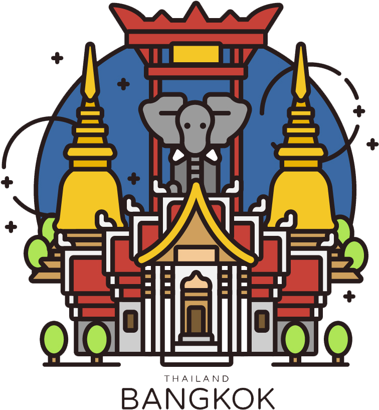 Bangkok Logo Illustration - Bangkok En Vector (1400x980)