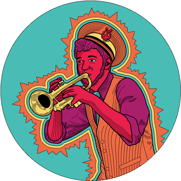 Illustration Of A Man Playing A Trumpet - Will Magid (600x600)