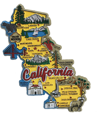 Souvenir Magnet California State Map - Gummy Bear (440x480)