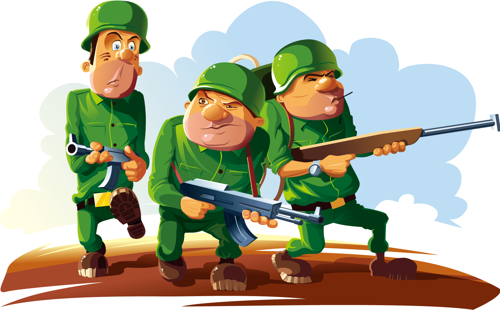 Soldier Cartoon Marching Royalty-free - Cartoon Soldiers Fighting (1672x1500)