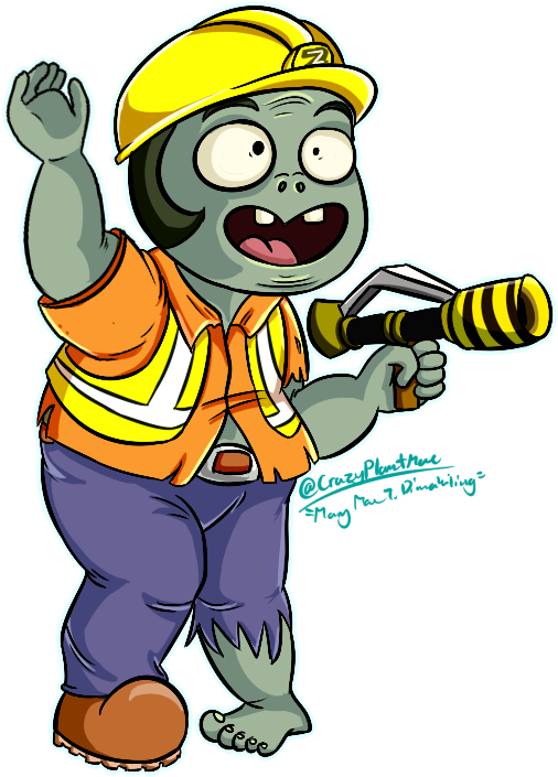 Engineer Zombie By Crazyplantmae - Plants Vs Zombies Engineer (513x712)