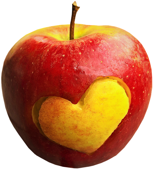 Apple, Fruit, Heart, Food, Healthy, Fresh, Organic, - ハート が くり 抜かれ た リンゴ (573x720)