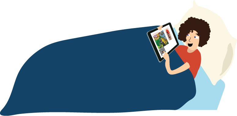 Child Reading A Story In Bed - Child (775x380)