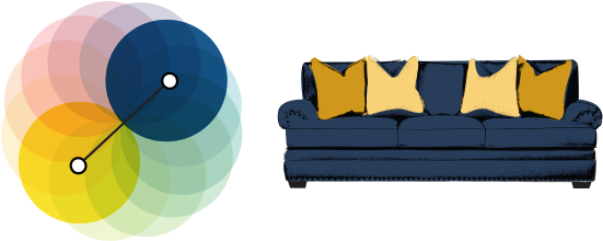 Colors Opposite One Another On The Color Wheel - Studio Couch (640x254)