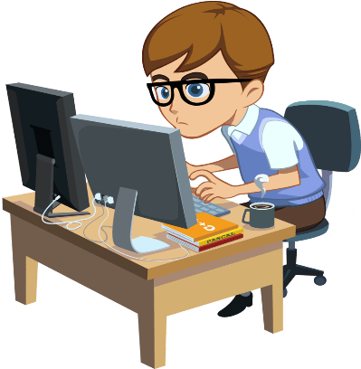 Computer Learning Cartoon Png (1080x810)
